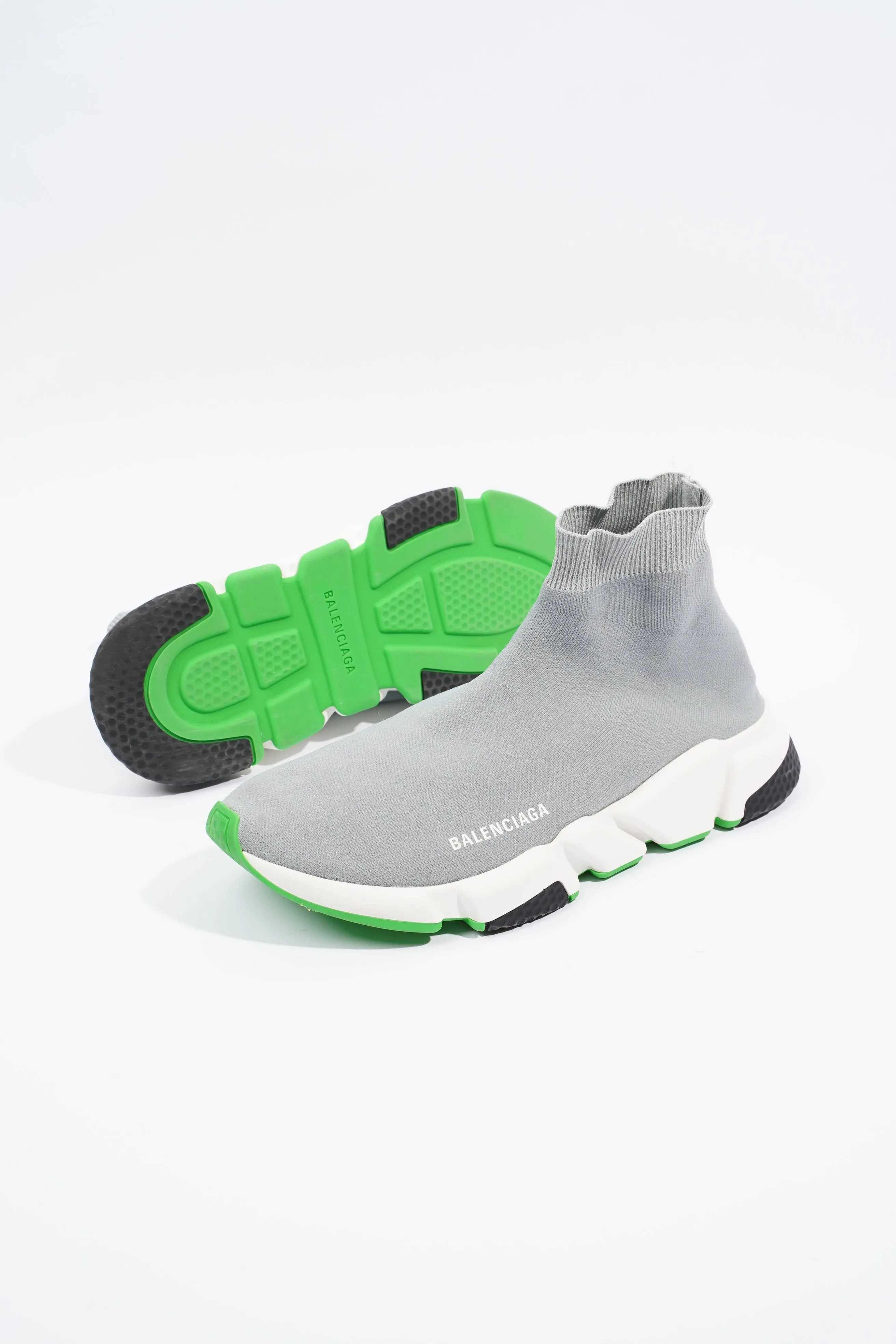 Balenciaga Mens Speed Grey / White / Green EU 43 / UK 9