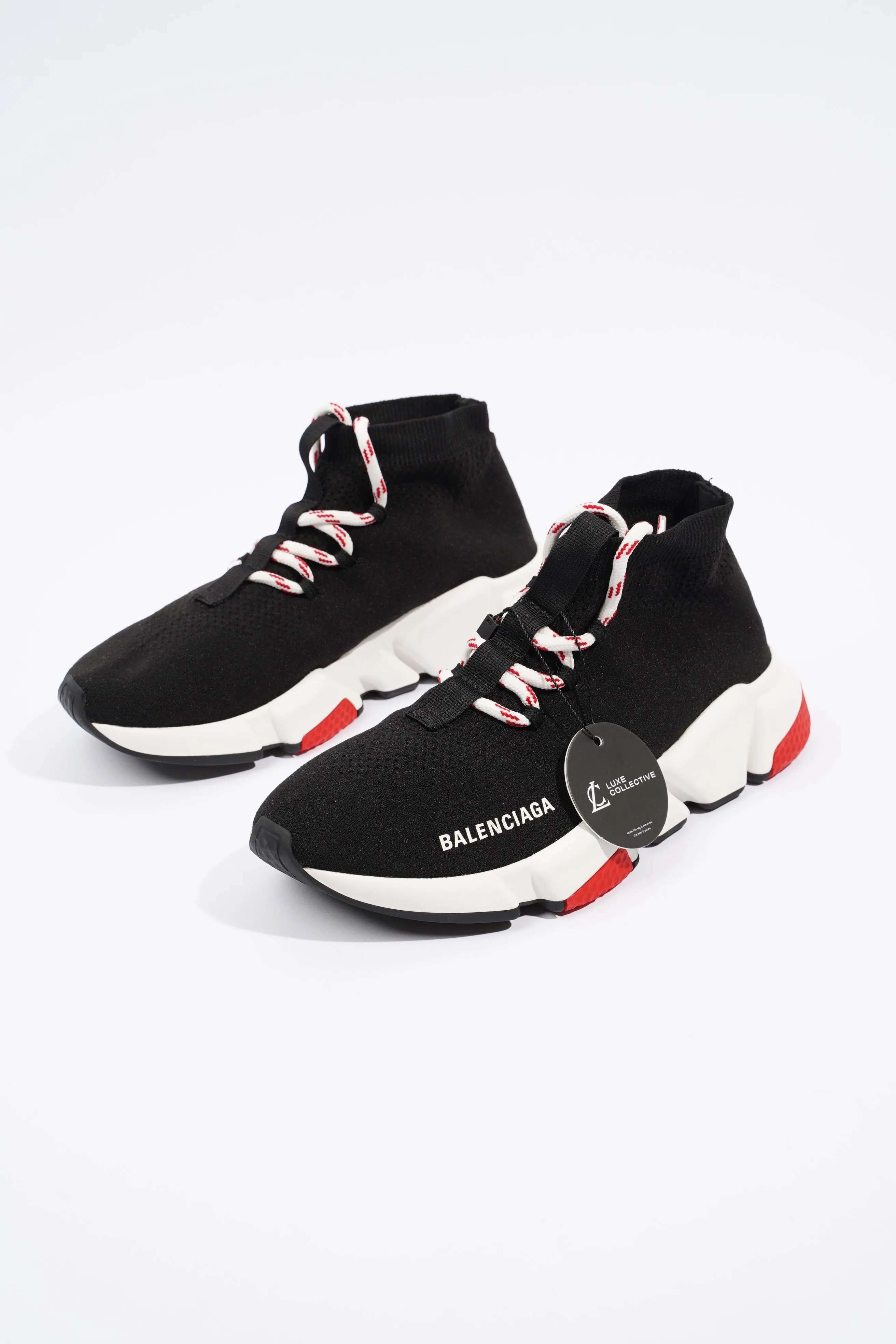 Balenciaga Speed Lace Up Black / White / Red EU 37 / UK 4