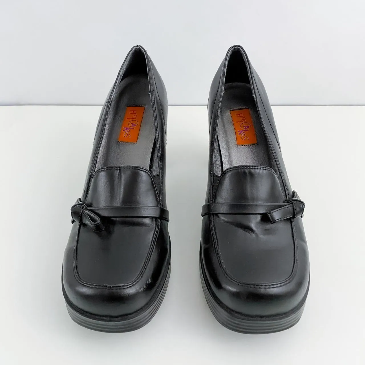 Black Heeled Loafers - 9