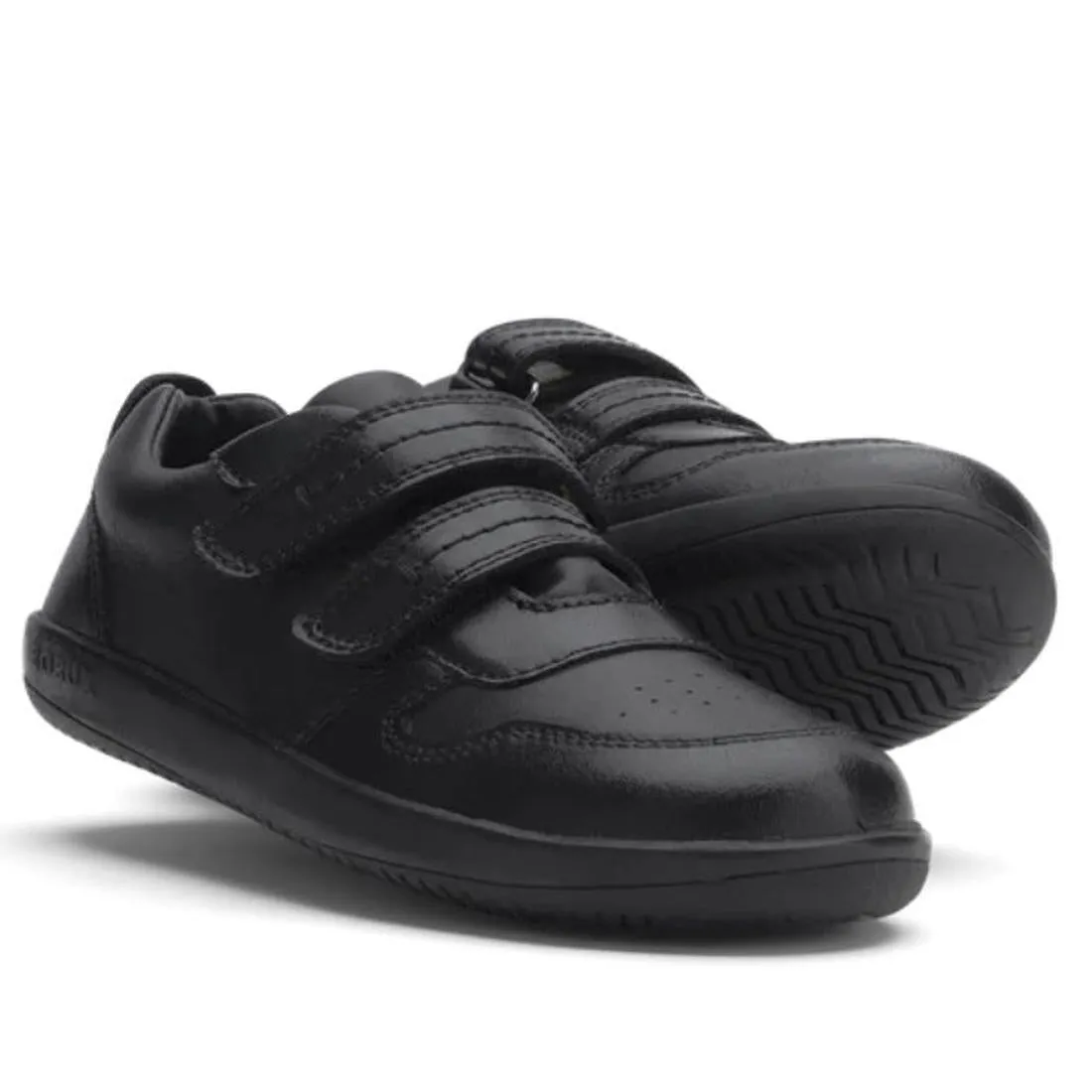 Bobux Kid  Black School Leather Shoe Leap Trainer WATERPROOF