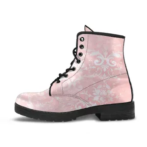 Combat Boots - Grunge Pink #102 | Unisex Adult Shoes, Vegan Leather Handmade Lace Up Boots, Custom Shoes Boho, Vintage Style, Gift Idea