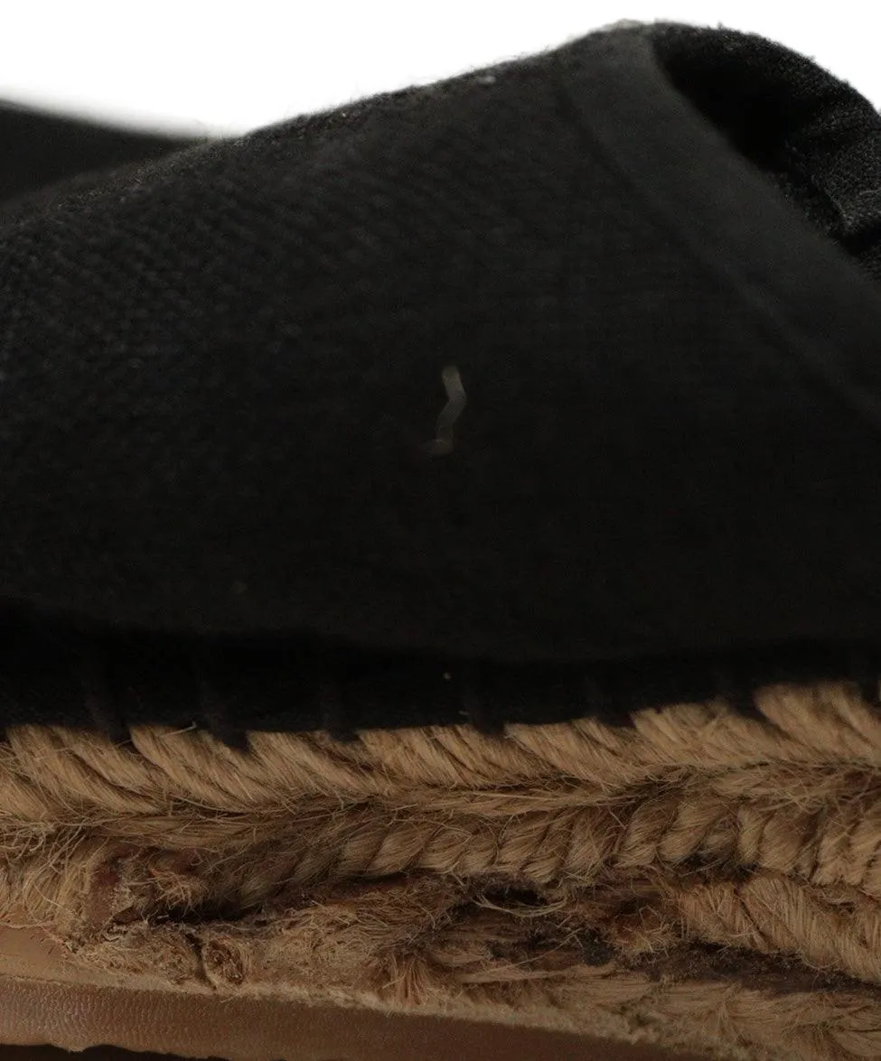 Eskandar Black Linen Espadrilles sz 10