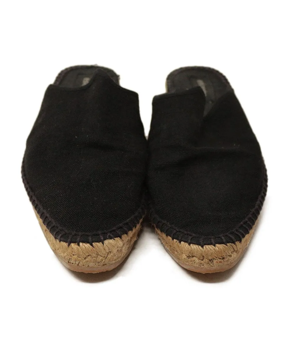 Eskandar Black Linen Espadrilles sz 10