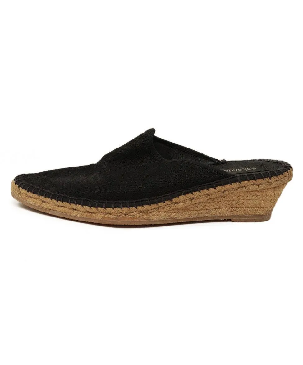 Eskandar Black Linen Espadrilles sz 10