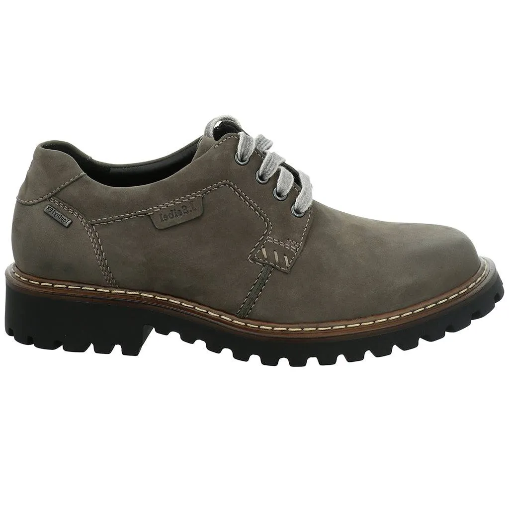 Josef Seibel Chance 08 Mens Vulcano Grey Leather Waterproof Arch Support Lace Up Shoes