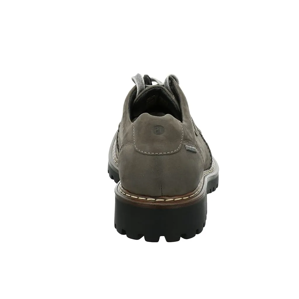Josef Seibel Chance 08 Mens Vulcano Grey Leather Waterproof Arch Support Lace Up Shoes
