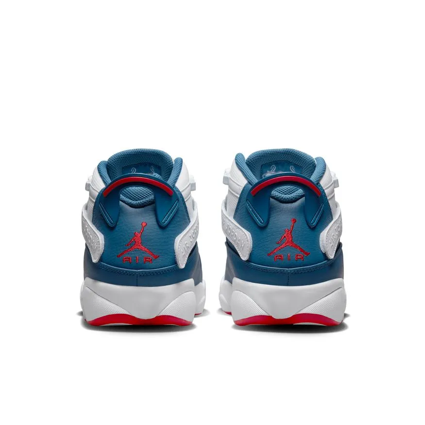 Men's Jordan 6 Rings - WHITE/TRUE BLUE-UNIVERSITY RED